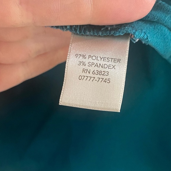 CJ Banks Button Up Faux Suede Shirt Womens 1X Teal Long Sleeve Plus Western - Picture 7 of 14